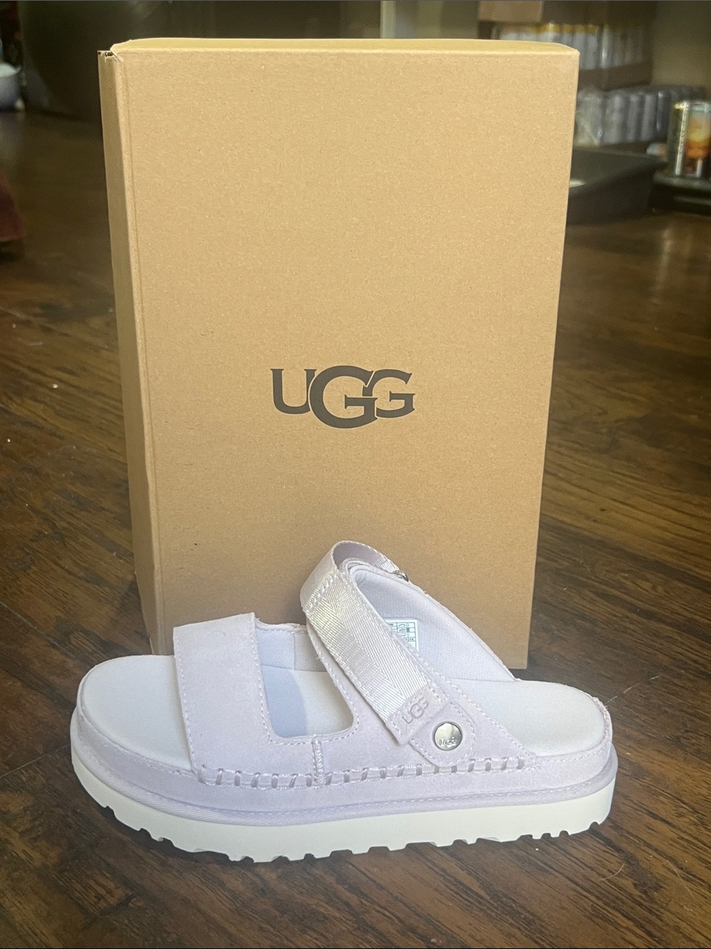 UGG Goldenstar Glide Platform sandal in Bay Fog size 9 NIB - Picture 3 of 9